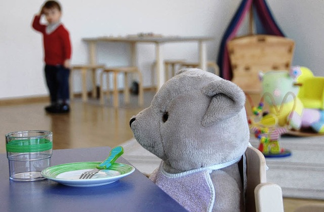 Warten auf die Spielgefhrten: Die Kin...tze fr Kinder unter drei Jahren an.   | Foto: Susanne Mller