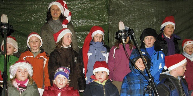 Mit frhlichen Weihnachtsliedern unter...ngmsli, die Waldweihnachts-Besucher.   | Foto: Hildegard Siebold