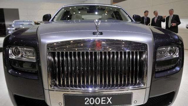 Legendre Marke: Ein Rolls-Royce auf dem Genfer Autosalon 2009.   | Foto: dpa