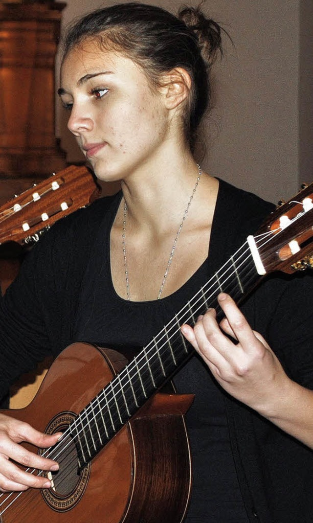 Ein Gitarrenquartett mit Anne Sophie Schatz spielte Telemann.   | Foto: Ullmann