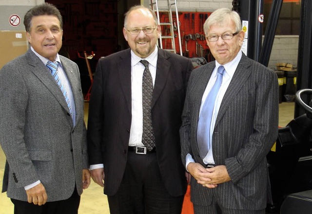 Dieter Schler (von rechts) mit seinem Besuch Richard Drautz und Klaus Denzinger  | Foto: Privat