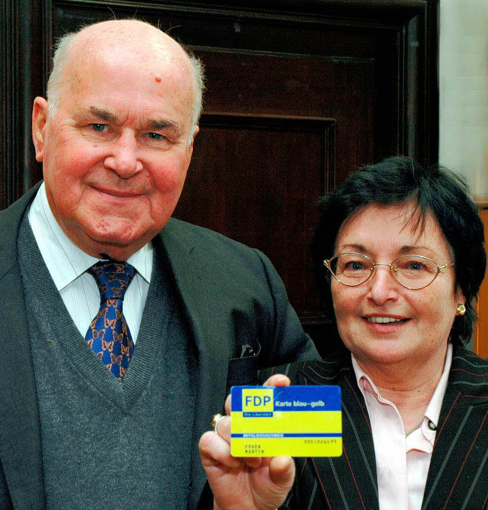 Zwei Liberale: Eugen Martin und Herta Knig im Jahr 2006.