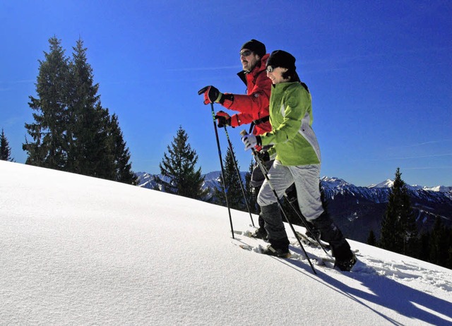 Die leise Alternative: Schneehschuhwan...Art, die Winterlandschaft zu erleben.   | Foto: dpa