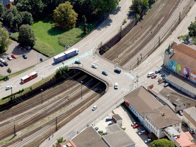 Offenburg: Die Unionbrcke wird zur Grobaustelle.  | Foto: Peter Heck