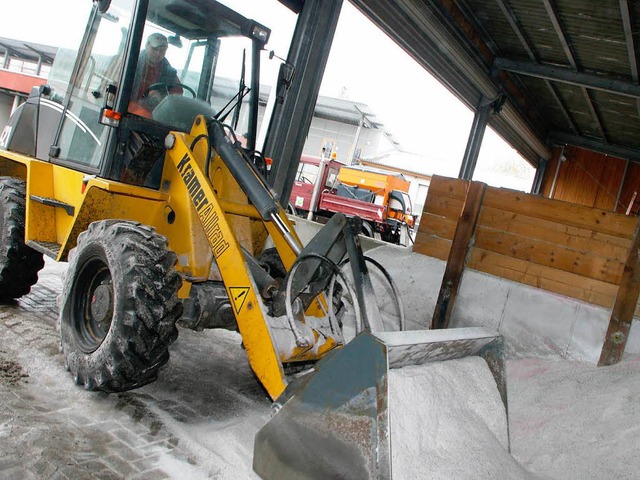 Die Salzvorrte des Bau- und Gartenbetriebs Lahr gehen langsam zu Neige.  | Foto: Heidi Foessel