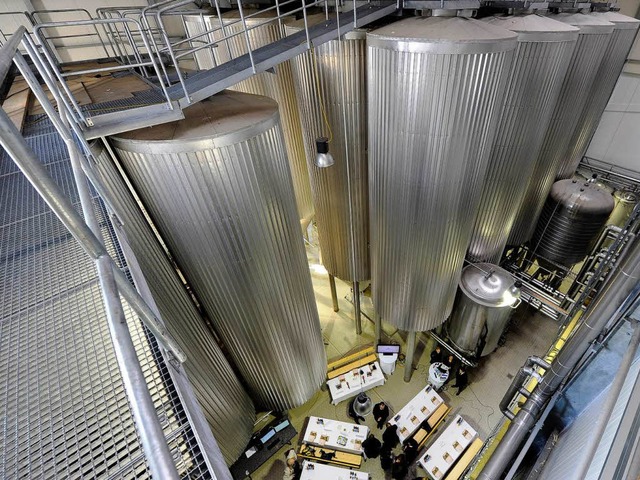Die neuen Lagertanks der Brauerei Ganter.  | Foto: Ingo Schneider