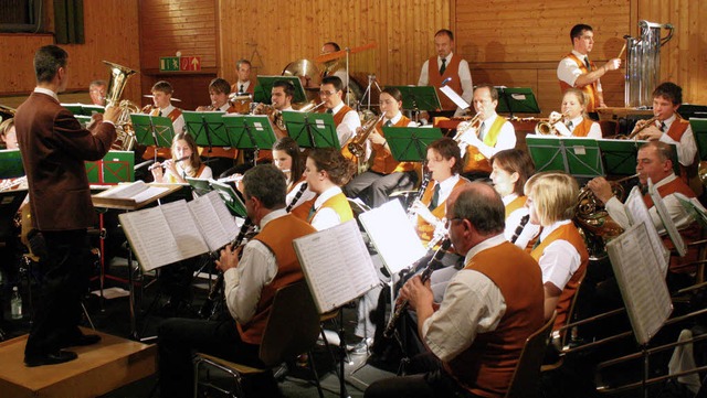 Eine gut aufgelegte Truppe: der Musikverein Horben bei seinem Jahreskonzert.  | Foto: Hans Jrgen Kugler