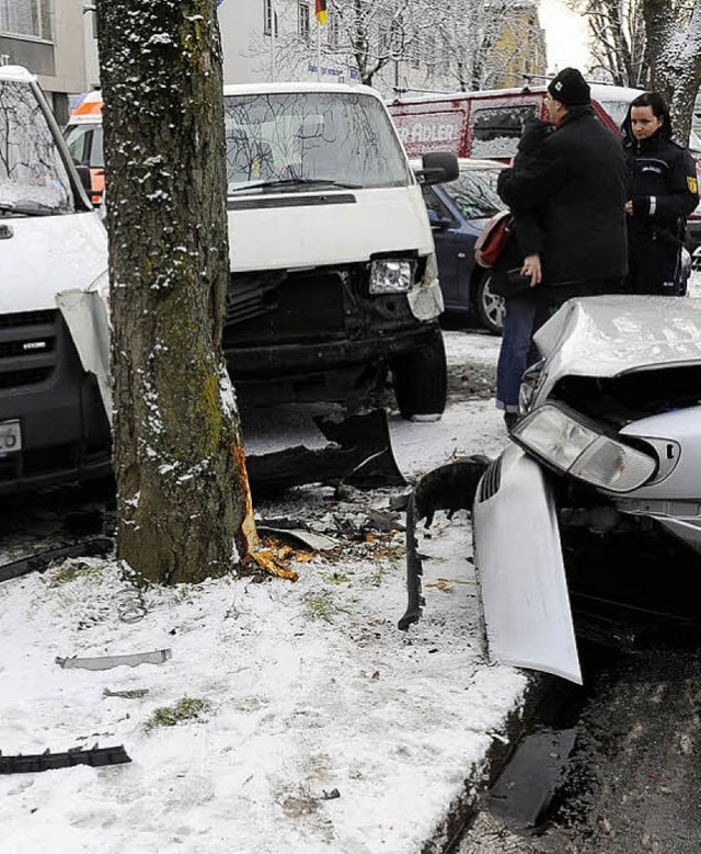 Glck gehabt: Bei diesem Unfall auf de...r Rotteckring wurde niemand verletzt.   | Foto: Schneider