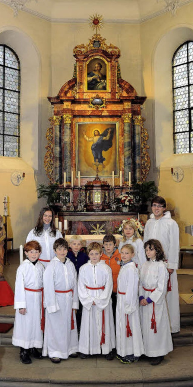 Ihnen stehen jetzt rund um Weihnachten...evor: die Ministranten im Annakirchle   | Foto: Ingo Schneider