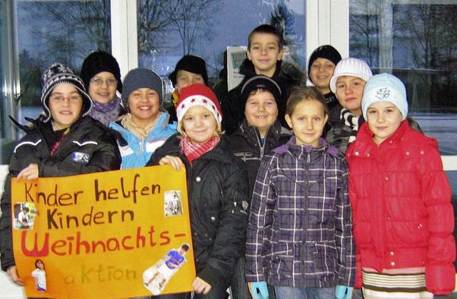 Schler der 4. Klasse der Grundschule ...fr Kinder in der Ukraine und in Peru.  | Foto: Privat