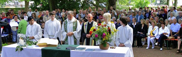 Kurz nach seinem Amtsantritt feierte W...enischen Gottesdienst im Lublinpark.   | Foto: BZ