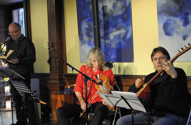 Ian Harrison, Thomas Bergmann und Toni...palais auf historischen Instrumenten.   | Foto: Beatrice Ehrlich