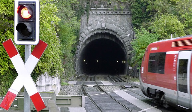 Die engen Tunnel knnten die Elektrifi...ng der Hochrheinstrecken teuer machen.  | Foto: BZ