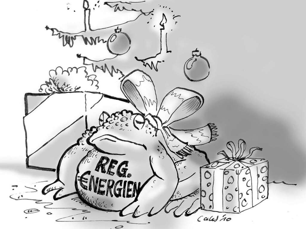 Regenerative  Energien verteuern den Strom : „Weihnachtsgeschenk ganz anderer Art“ (13. November)