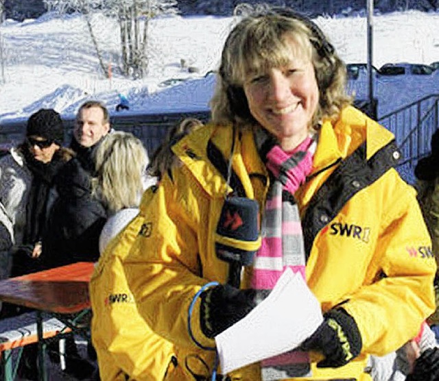 SWR1-Moderatorin Petra Klein sendet beim GipfelRadio 28 Stunden vom Feldberg.   | Foto: Eva Weise
