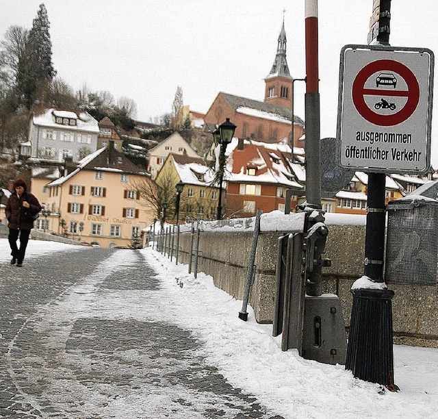 Ohne Denkmalschutz geht auf der Brcke   nichts mehr.   | Foto: Dietsche