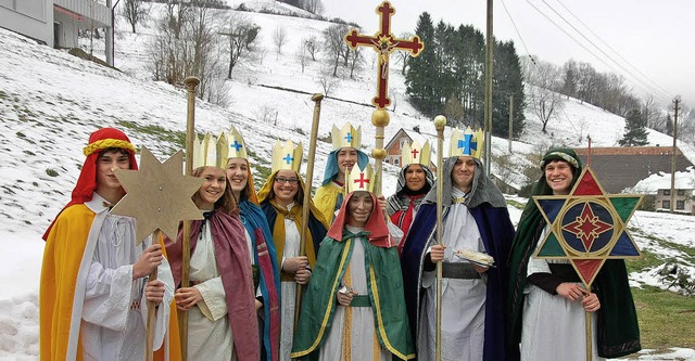 &#8222;Wir wnschen euch ein glcklich...h ihrer Aussendung am Neujahrsmorgen.   | Foto: Bernd Fackler