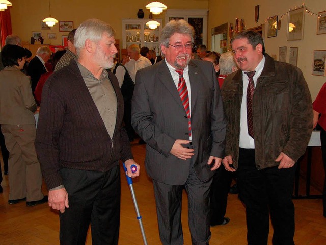 Richard Schopferer,  Bernhard Winterha...rch beim Riedlinger Neujahrsempfang.   | Foto: Markus  Maier