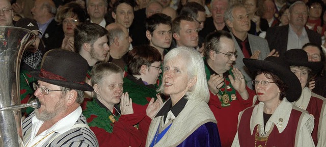 Neujahrsempfang der Narrengilde: Einma... und Mitgliedern des Gildevorstandes.   | Foto: Nikolaus Trenz