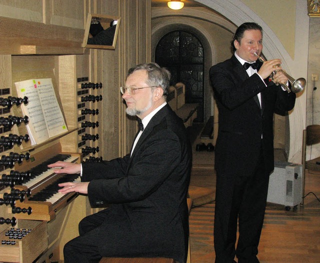 Andrei Kavalinski (Trompete) und Bernh...ert in der Wehrer St.-Martins-Kirche.   | Foto: Michael Gottstein