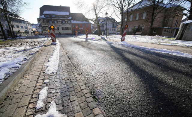 Die gepflasterte Rinne soll befahrbar werden.   | Foto: Bastian Henning