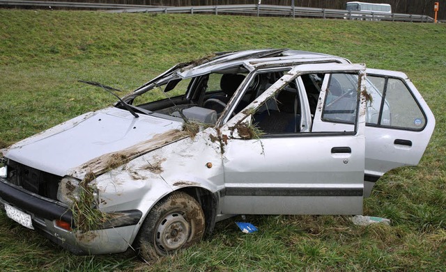 berschlag ins Grne.   | Foto: Polizei