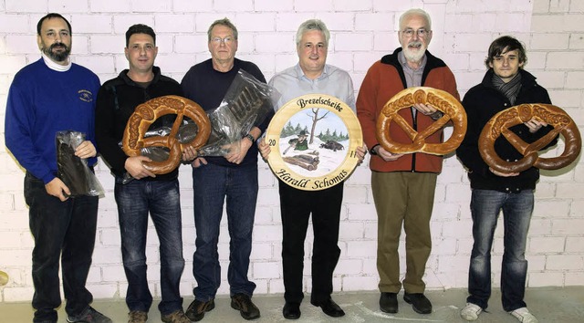 Oberschtzenmeister  Claudio Moreni, G... Wagner, Johannes Elssser (v. lks).    | Foto: A. Grammel