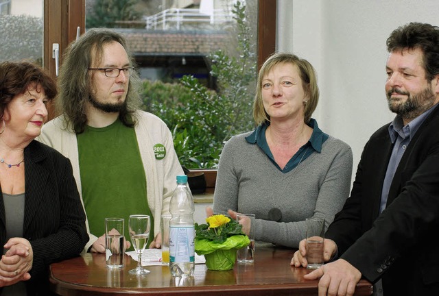 Sehen zuversichtlich der Landtagswahl ...verbandes der Grnen in Bad Krozingen   | Foto: Wagner