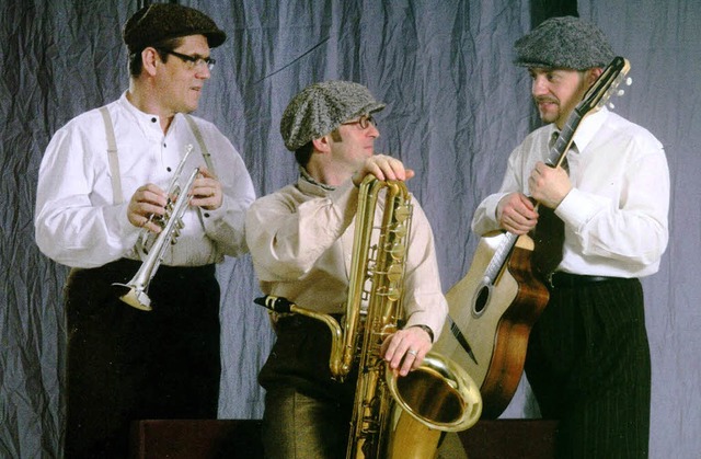 Drei Musiker (von links), ein Sound: H...spielen den Jazz von Bix Beiderbecke.   | Foto: bz