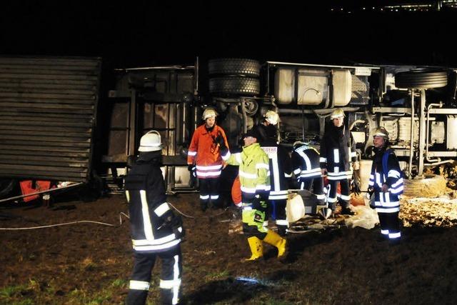 Lkw-Unfall auf A5 bei Lahr – zwei Verletzte