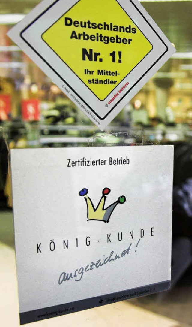 Versprechen an der Ladentr: Hier soll...t dem Kundenservice in Endingen nach.   | Foto: Martin Wendel