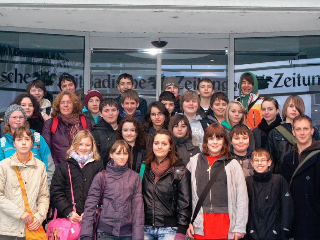 Die Klasse 7c der Max-Planck Realschule aus Bad Krozingen mit ihrer Lehrerin  Kottmeier.