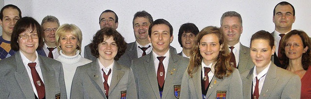 Die Vorstandsriege des Musikvereins Bi...Welte (vorne von links nach rechts).    | Foto: privat