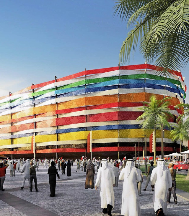 Spielort der WM 2022: geplantes Al Gharafa-Stadion in Doha.   | Foto: dpa
