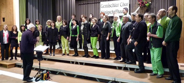 Die Gruppe &#8222;Pop Vox&#8220; bei ihrem Auftritt in Knigschaffhausen.   | Foto: Christa Hlter-Hassler