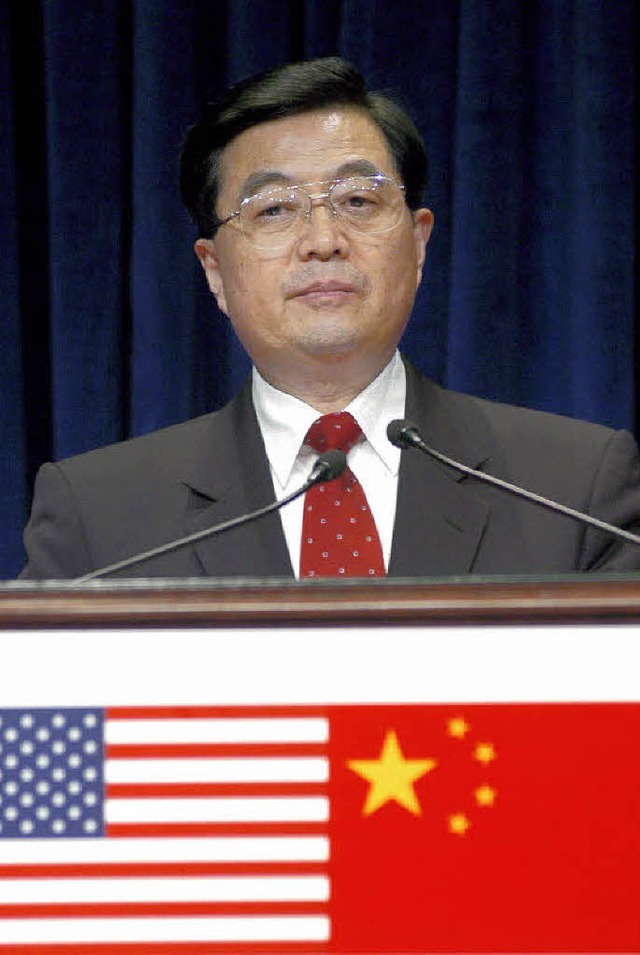 Chinas Prsident Hu  bei einer Rede vor vier Jahren in den USA   | Foto: dpa