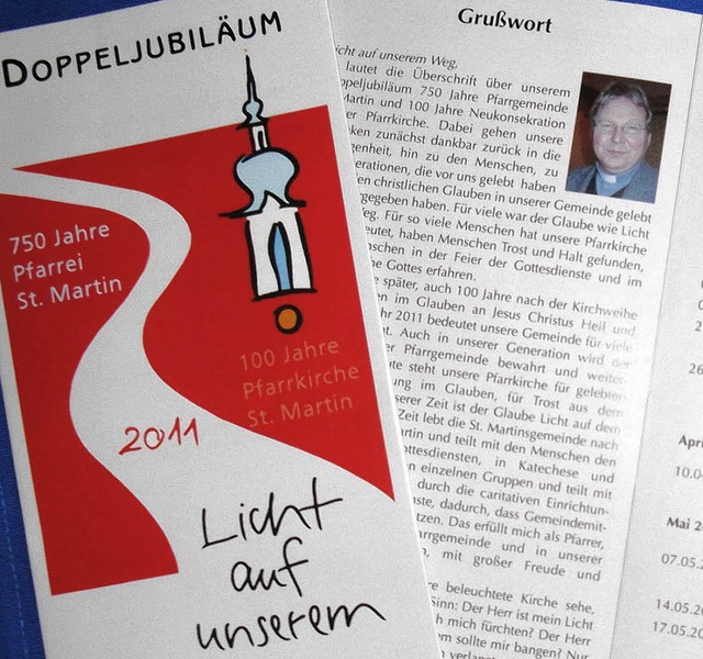 Ein Flyer wird die Wehrer ber das Pro... zum Kirchenjubilum informieren.       | Foto: hansjrg bader