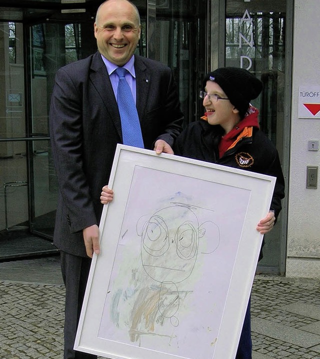 Timo Schtzles Bild gehrt zu denen, d...on der Schulkunstausstellung ankauft.   | Foto: Sylvia-Karina Jahn