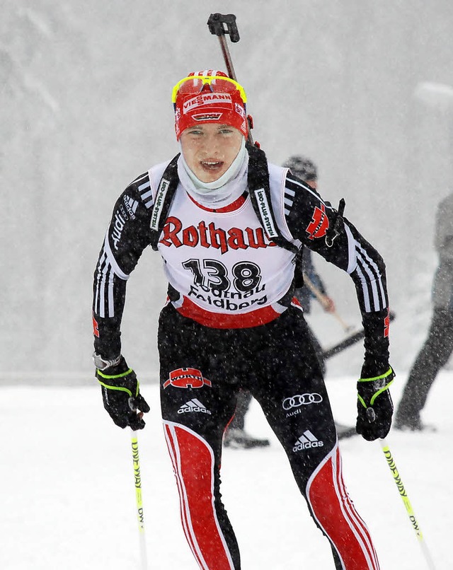 Mit dem Biathleten Benedikt Doll ist e...t er bei  der JWM eine Einzelmedaille?  | Foto: Ruoff