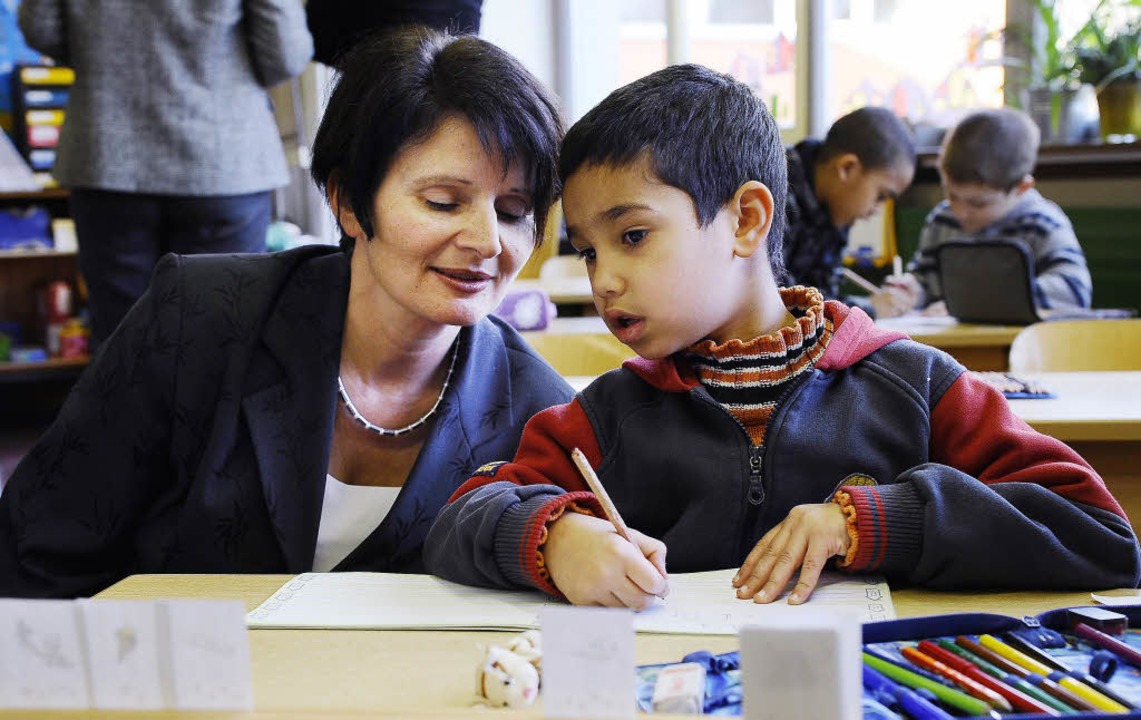 Kultusministerin Schick im inklusiven ... der Freiburger Adolf-Reichwein-Schule  | Foto: Ingo Schneider