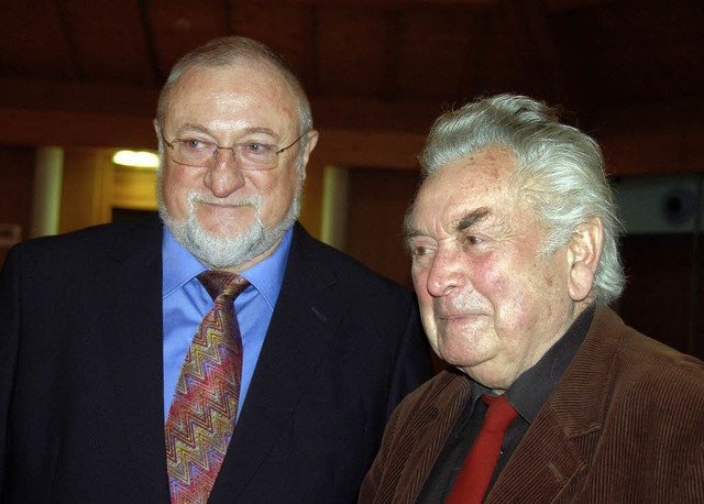 Rektor Reinhard Mutter (links)  und Vorgnger Robert Kunzer   | Foto: umiger