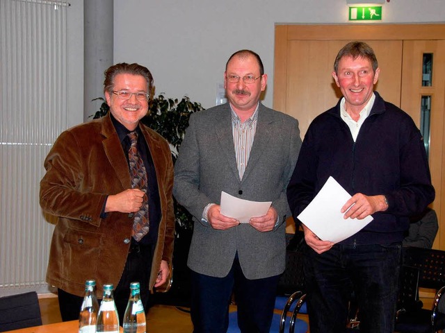 Als neue Ortsvorsteher verpflichtete B... Helmut Grsslin (Mappach, von links).  | Foto: Herbert Frey