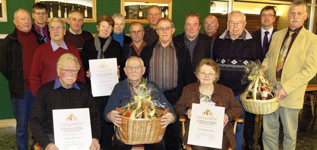 Die Winzergenossenschaft Ihringen ehrte langjhrige Mitglieder fr ihre Treue.   | Foto: thomas rhenisch