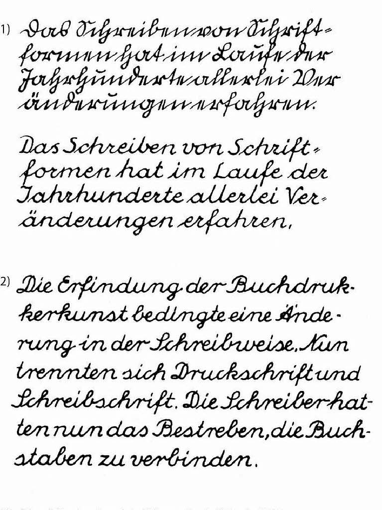 Die Vorgnger: "Offenbacher Schrift" von 1926 (oben) und die "Deutsche Normalschrift" von 1941(unten)