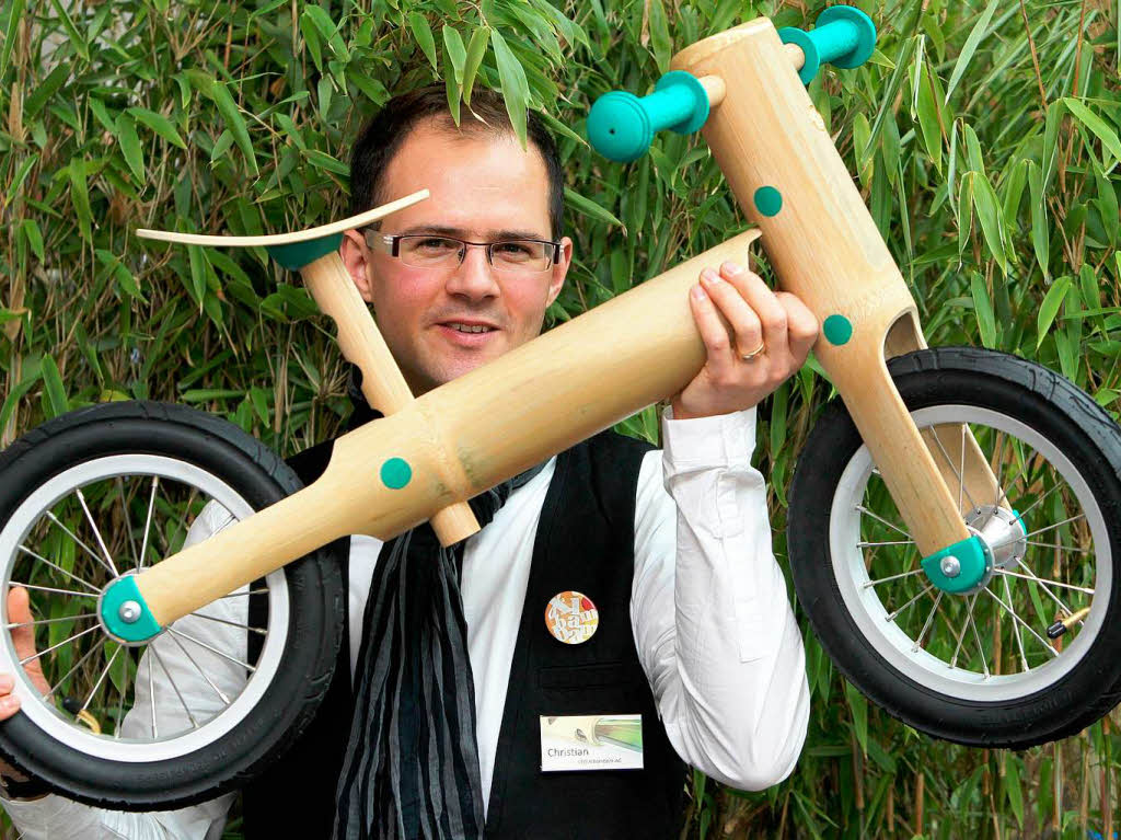 Abbaubar: ein Laufrad aus Bambus.