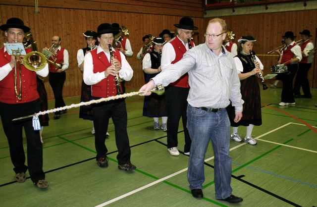 Beim Workshop des Blasmusikverbands Ho...Marschieren mit Marschmusik ankommt.    | Foto: DIETER MAURER