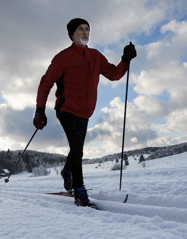 Einsam zieht der Langlufer seine Runden.  | Foto: Patrick Seeger