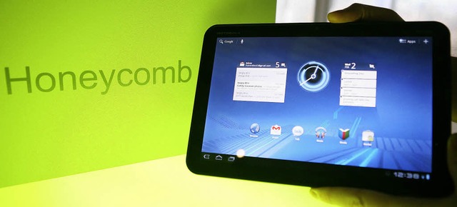 Erstes Android 3.0-Tablet: Motorola Xo...0;-Prsentation  auf dem Google-Campus  | Foto: afp