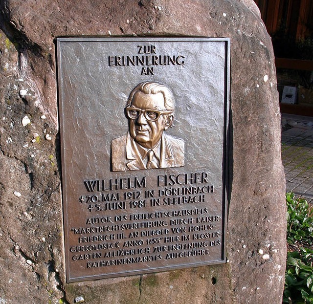 Ein Gedenkstein erinnert an Wilhelm Fischer.   | Foto: h. fssel
