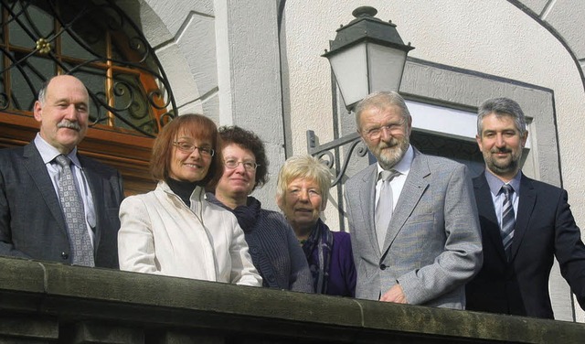 Visite in Wehr: Paul Zimmermann, Hilde...d Winkler, Michael Thater (von links)   | Foto: Stefan Sahli